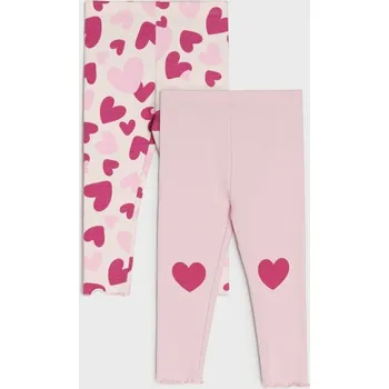 Dětská móda Sinsay - Pruhované legíny 2 balení - pastelová růžová - 281DJ-03X - 281DJ-03X-62