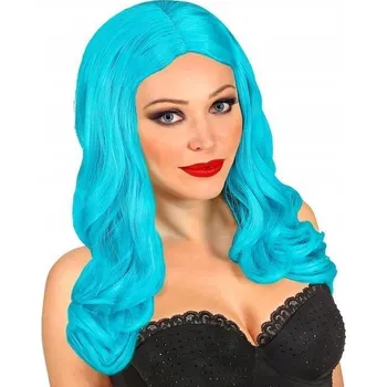 Karnevalová paruka Widmann paruka dlouhé vlasy modrá