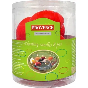 Svíčka Neparfemovaná plovoucí svíčka PROVENCE 8ks červená