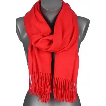 Šála Dámská bavlněná šála s třásněmi FG-3 ČERVENÁ