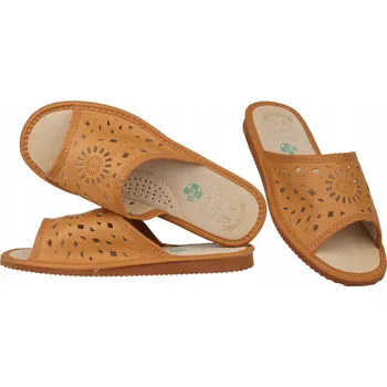 Dámská obuv Pantofle Kožené Pantofle Domácí Pohodlné Nazouváky Otevřené Bamboše Velikost 39