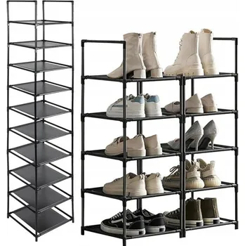 Botník Ruhhy s policemi 33 x 176 x 33 cm černý