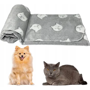 Pelíšek pro psa Plyšová měkká deka pro kočky psa do pelíšku - šedá koťata 100x80 cm