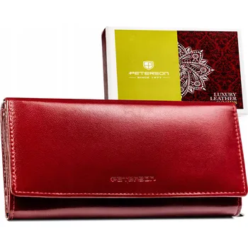 Peterson peněženka z pravé kůže červená - dámská
