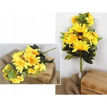 Kytice MARGARETKA výška 56 cm (květ 13 a 6 cm) ŽLUTÁ WMD-1572B