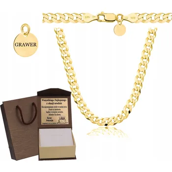 Řetízek PÁNSKÝ ŘETÍZKOVÝ ŘETÍZEK PANCR RYZOST 925 585 - MASIVNÍ + GRAVÍROVÁNÍ DÁREK