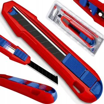 Pracovní nůž Knipex 90 10 165 BK nůž s odlamovací čepelí 18 mm, tapetářský nůž s náhradní čepelí