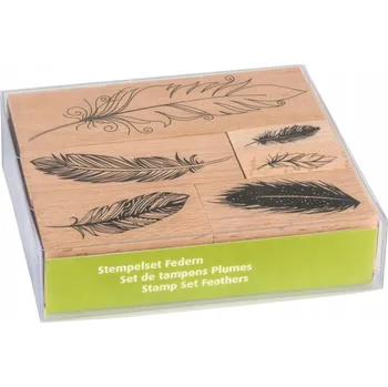 Dětské razítko Sada razítek Heyda 6 Peří pírko 85 razítko