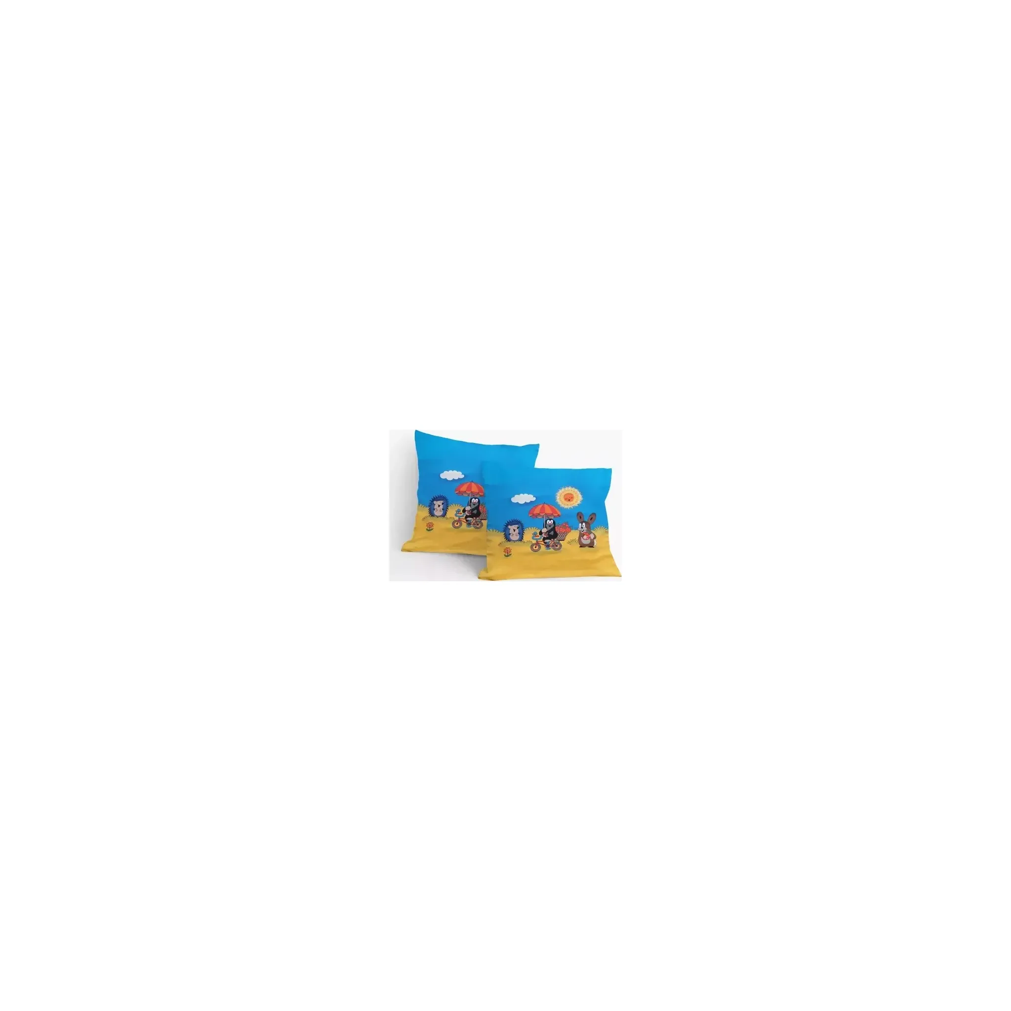 Fotografie 2 - Povlak na polštářek Matějovský Krtek povlak na polštářek 40 x 40 cm krtek a jahůdky