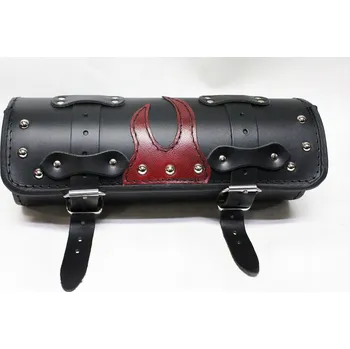 Brašna na nářadí na motorku W15B s plamenem a nýty, kožená, pouzdro na nářadí SAKO