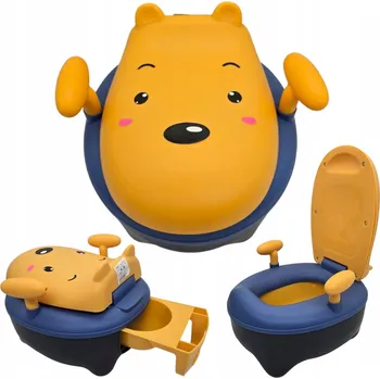 Nočník DĚTSKÝ NOČNÍK ZAVÍRACÍ HROŠÍK ŽLUTÝ - VÝUKA POUŽÍVÁNÍ TOALETY