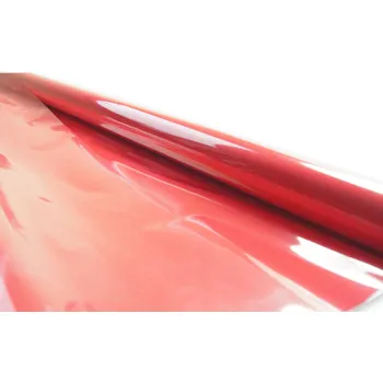 CELOFÁN FÓLIE na balení dárků SVATBA VÁNOCE tyl červený 70x50cm