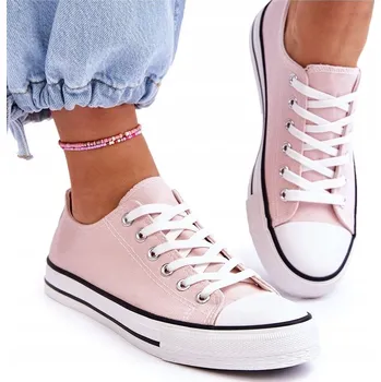 Dámské tenisky KLASICKÉ DÁMSKÉ TENISKY NÍZKÉ SVĚTLE RŮŽOVÉ 37