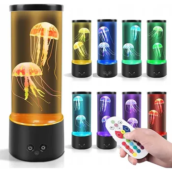 Lampička VELKÁ LÁVOVÁ LAMPA S MEDÚZAMI, STOLNÍ DEKORATIVNÍ LAMPA + DÁLKOVÝ OVLADAČ