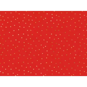 Balící papír Balící papír červený se zlatými hvězdami 70 x 200 cm