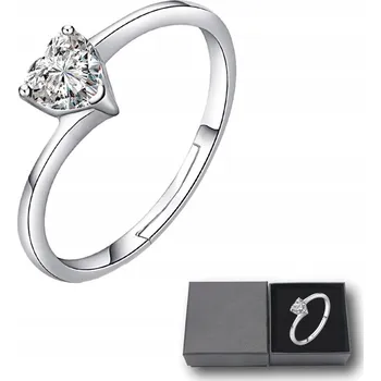Prsten Dámský stříbrný Prstýnek Křišťály nastavitelný, ideální jako Dárek