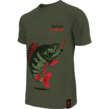 Rybářské oblečení Delphin Tričko Catch Me! Okoun XXXXL