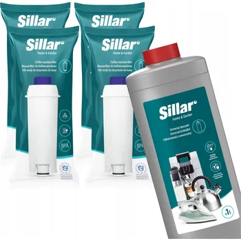 Kávovar Sillar: 4x vodní filtr do kávovaru Delonghi + odvápňovač 1l