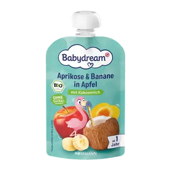 Babydream BIO ovocný příkrm meruňka, banán a jablko 100 g