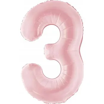 Foliový balónek "Číslice 3", matný růžový, PartyDeco, 34", DGT