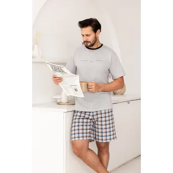 Pánské pyžamo Pyžamo Regina 502 cr/r M-XL W26 pánské lehká melanž L