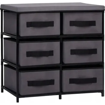 Šatní skříň Skříňka se 6 zásuvkami, 55x29x55 cm, šedá, ocel