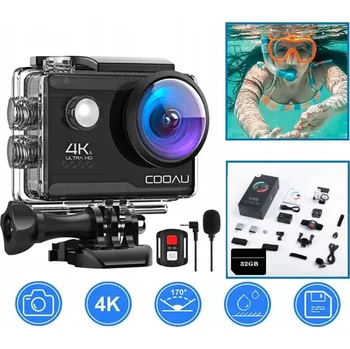 IP kamera Sportovní kamera COOAU Kamera sportowa 4K 32gb SD 4K UHD