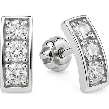 Náušnice Stříbrné náušnice se zirkony - šroubek
