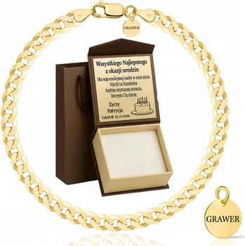 Náramek ZLATÝ PLNÝ PÁNSKÝ NÁRAMEK PANCER PR. 585 925 MASIVNÍ + GRAVÍROVÁNÍ DÁREK