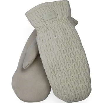 Podprsenka Dámské rukavice s jedním prstem z eko-semiše a prošívané krémové STYLOVÉ