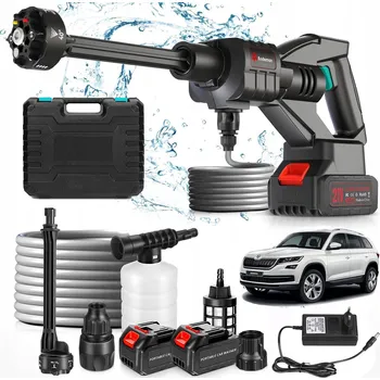 Vysokotlaký čistič Akumulátorová tlaková myčka 100 bar 500 W 21 V + 2 baterie pro auto a zahradu