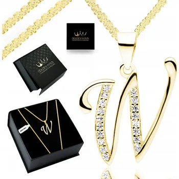 Přívěsek ZLATÝ DÁMSKÝ NÁHRDELNÍK PŘÍVĚSEK PÍSMENKO 925 / NA NAROZENINOVÝ ROK JMENINY