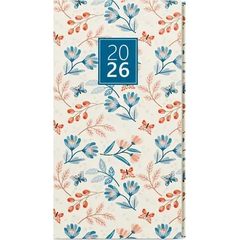 Diář Baloušek Tisk - Jakub - Lamino - týdenní diář Motýli 2026, kapesní