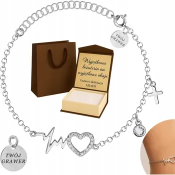 Náramek STŘÍBRNÝ NÁRAMEK POVRCHOVĚ UPRAVENÝ RHODIEM, DÁMSKÝ, RYZOST 925, LINIE ŽIVOTA PRO NI GRAVÍROVÁNÍ