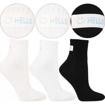 Dámské ponožky Dámské PONOŽKY MORAJ NAD KOTNÍK PONOŽKY s nášivkou, sada 3 párů, 38-41