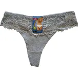 Fenghuang Dámské bavlněné kalhotky tanga s krajkou 6618 Barva: šedá, Velikost: S