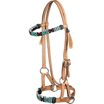 Pool's Uzdečka westernová Sidepull Beaded Embrodery Pool's, COB/FULL, natural