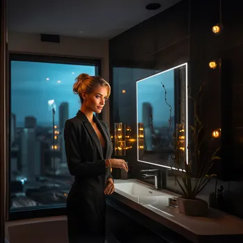 Nimco Čierne LED zrkadlo 600x600 ZPC 13066-90