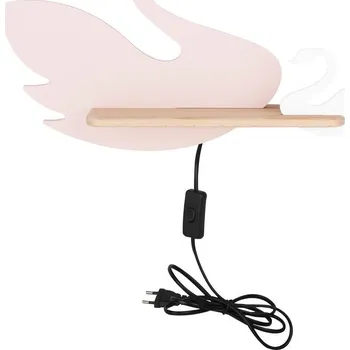Nástěnné svítidlo Nástěnné dětské LED světlo do zásuvky SWAN - 5W, 4000K (denní bílá), bílé / růžové