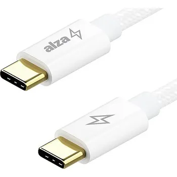 Kabel AlzaPower CompactCore USB-C to USB-C 2.0, 100W, 2m - bílý