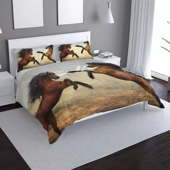 Povlečení Sablio Povlečení Vzpínající se koně - 140x200 / 90x70