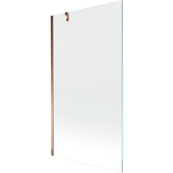 Vanová zástěna Mexen Next, vanová zástěna 1-křídlová 90 x 150 cm, fixní křídlo, 6 mm čiré sklo, růžové zlato profil, 895-090-000-00-00-60