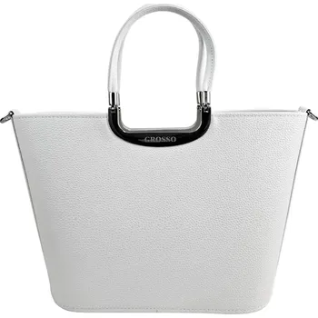 GROSSO Bílá elegantní kabelka do ruky S7 s bublinkovou strukturou