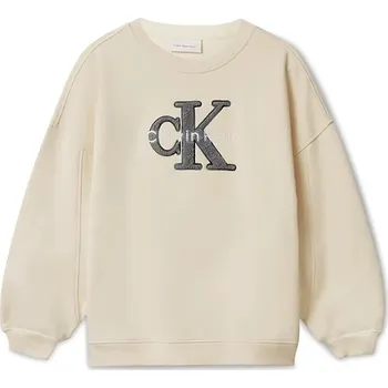 Dětská móda Dětská bavlněná mikina Calvin Klein Jeans IG0IG03014.9BYA béžová 02X, vel. 164