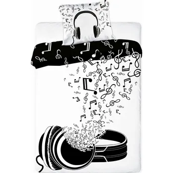 Povlečení Povlečení bavlněné 140x200 Music mládežnické sluchátka povlečení 70x90 Faro