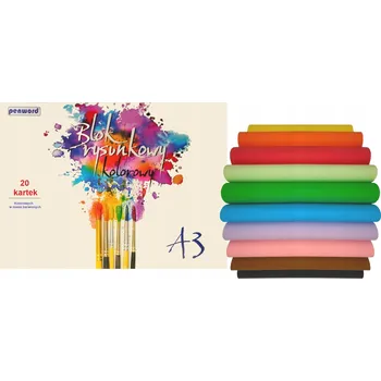 Výtvarný papír Barevný kreslicí blok A3, 20 listů, 80 g/m2 Penword