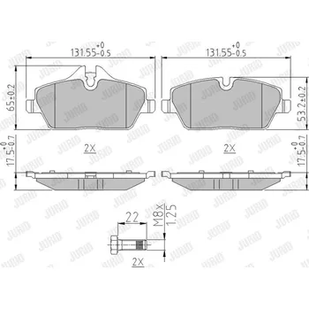 Brzdový systém Sada brzdových destiček, kotoučová brzda JURID 573733J