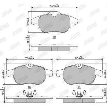 Brzdová destička Sada brzdových destiček, kotoučová brzda JURID 573723J