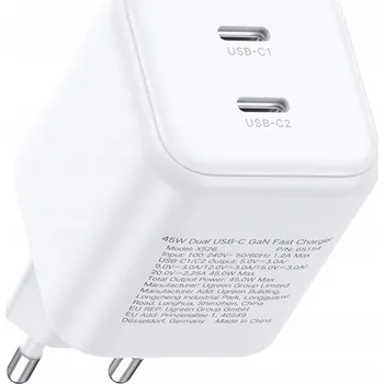 UGREEN X526 Duální USB-C GaN Nabíječka 45W Rychlé Nabíjení PD