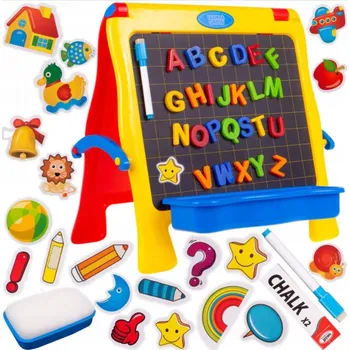 MAGNETICKÁ KŘÍDOVÁ TABULE OBOUSTRANNÁ S MAZATELNOU PLOCHOU + PÍSMENKA PRO DĚTI